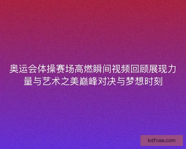 奥运会体操赛场高燃瞬间视频回顾展现力量与艺术之美巅峰对决与梦想时刻